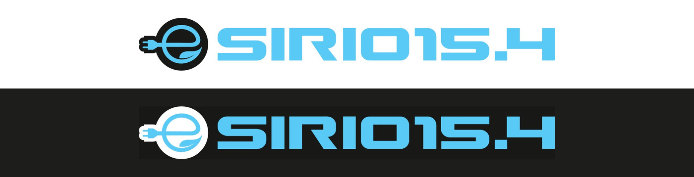 Il marchio e-Sirio 15.4 disegnato da TimeBrand, nella versione a colori e in negativo