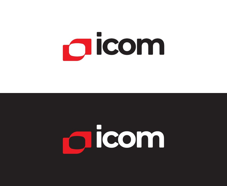 Il marchio Icom nelle versioni positiva e negativa